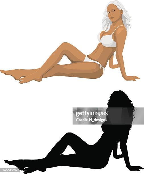 girl relaxing - blonde attraction stock illustrations