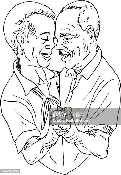 senior couple dancing - old couple dancing stock illustrations