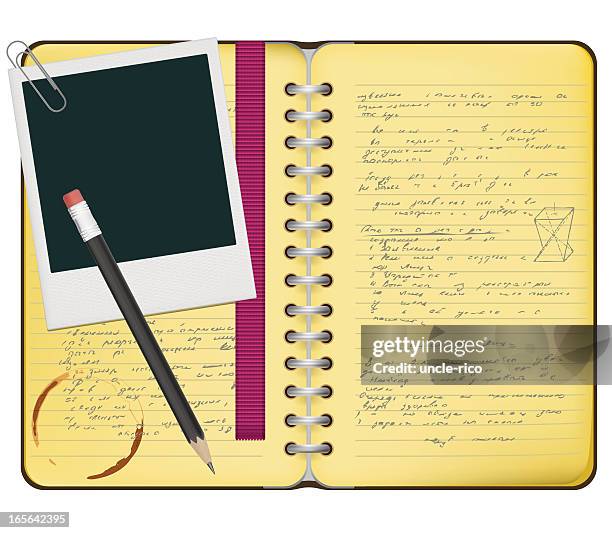 spiral notebook - open diary stock illustrations