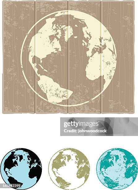 distressed globe - arctic map stock illustrations