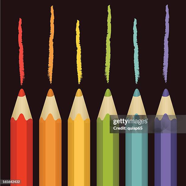 colored pencils - colored pencil stock illustrations
