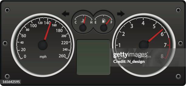 speedometer - car dashboard stock illustrations