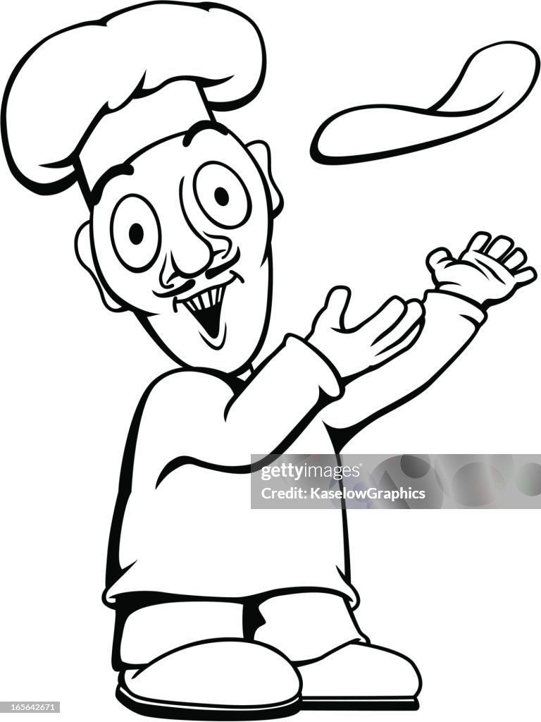 Pizza chef in Black and White