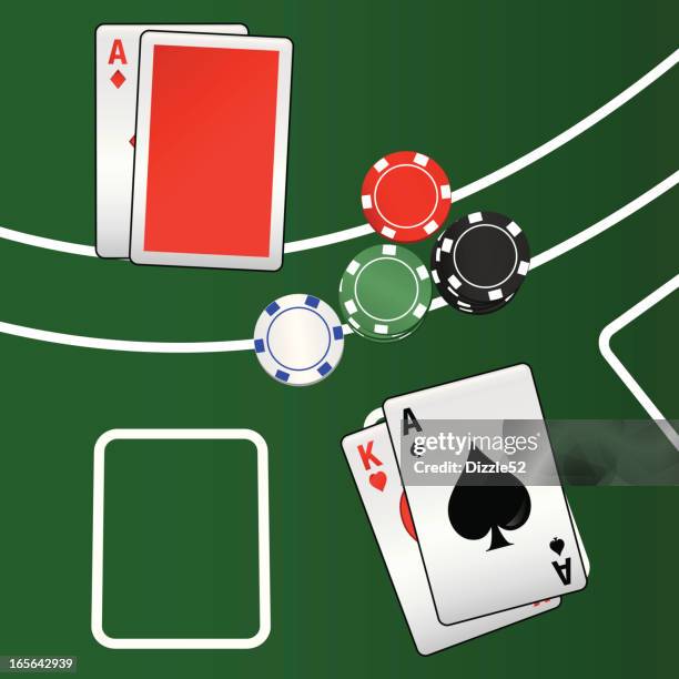 vegas blackjack table - blackjack stock illustrations