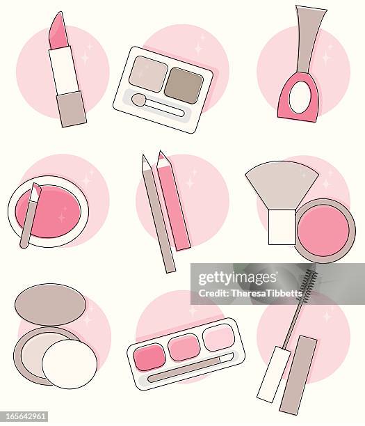 make up - powder compact stock illustrations