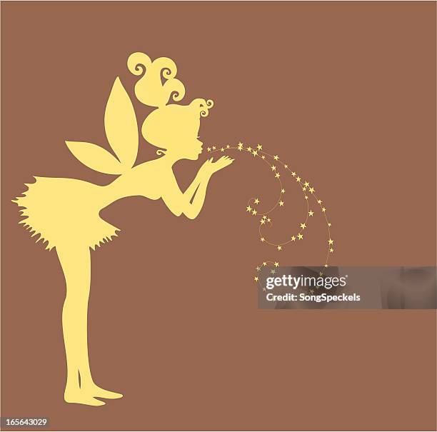 ilustrações de stock, clip art, desenhos animados e ícones de silhueta de fada mandar stardust - fairy dust