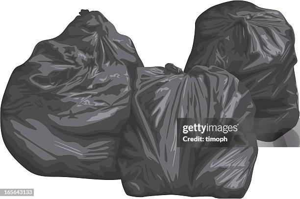 binbags x3 - garbage bag stock illustrations