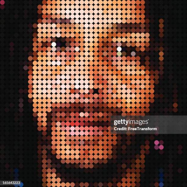 stockillustraties, clipart, cartoons en iconen met vector mosaic portrait - dreadlocks