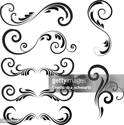 Floral decorative design elements Floral decorative design elements