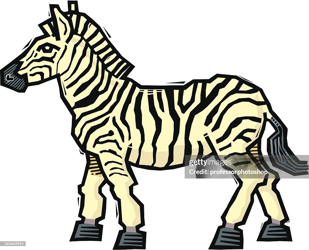 Woodcut Zebra