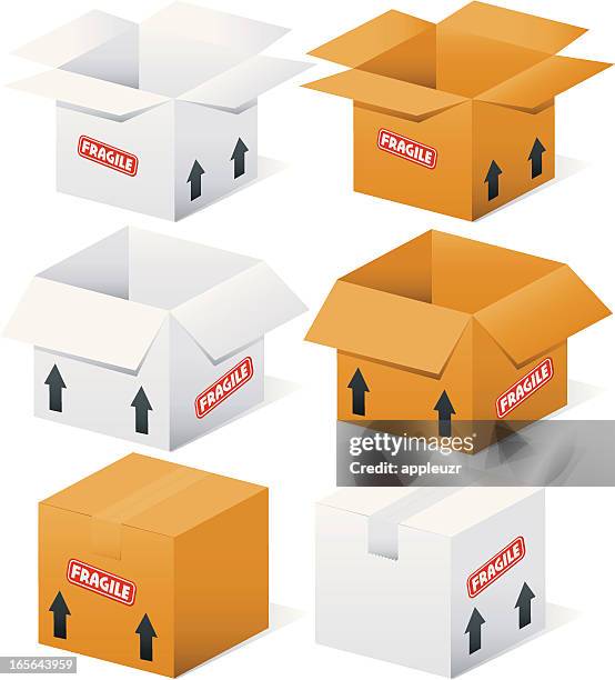 open and closed boxes - open cardboard box stock illustrations
