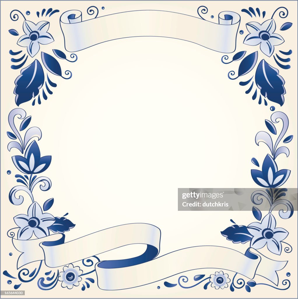 Antique Dutch Delft Blue banner template