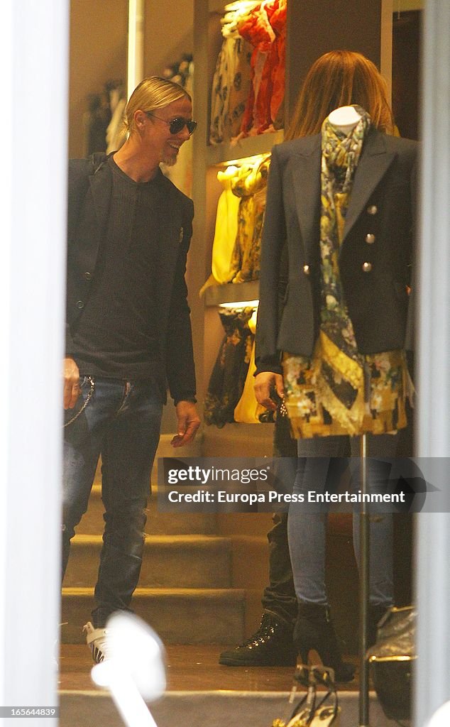 Guti and Romina Belluscio Sighting In Madrid - April 04, 2013