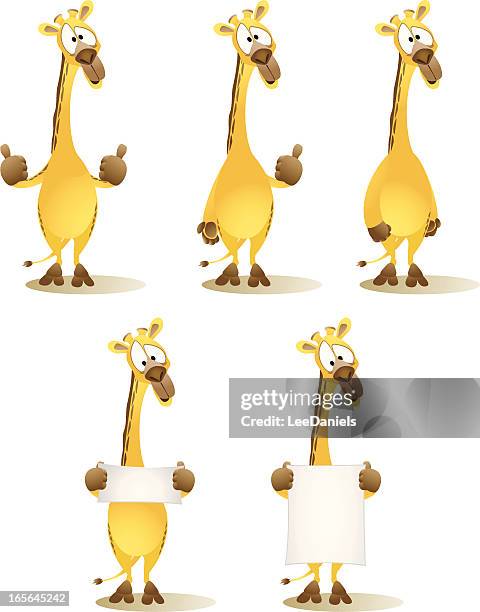 giraffe cartoon collection - white giraffe stock illustrations