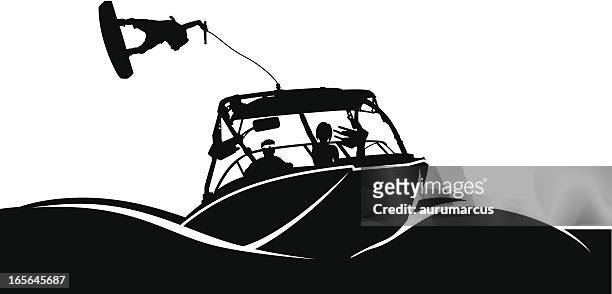 boat - waterskiing stock illustrations