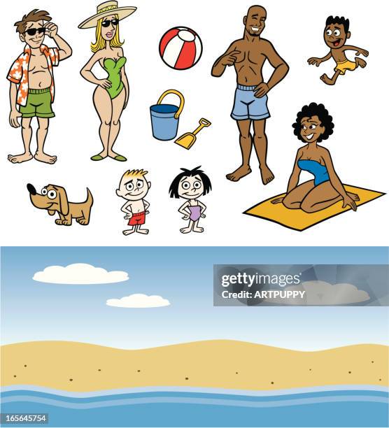 beach people - african girls on beach stock illustrations