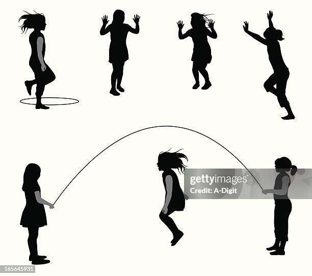 skipping rope vector silhouette - plastic hoop 幅插畫檔、美工圖案、卡通及圖標