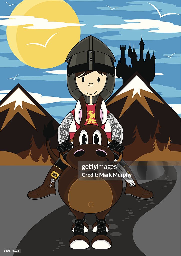 Cavalo Cavaleiro Medieval Galileia & cena