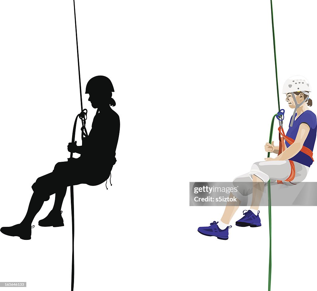 Descending Rope Exit Descending On Rope High-Res Vector Graphic - Getty Images