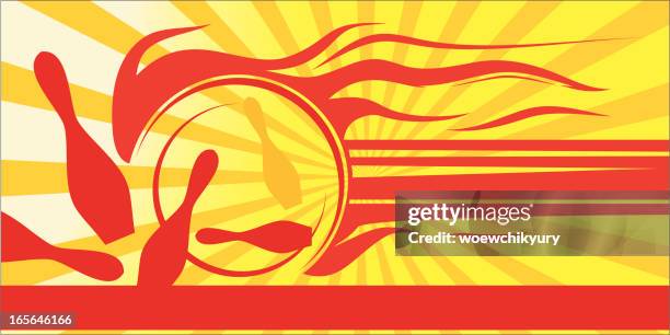 signboard for bowling-club - fire damage stock illustrations