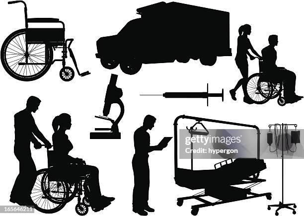 medical silhouette collection - iv drip stock illustrations