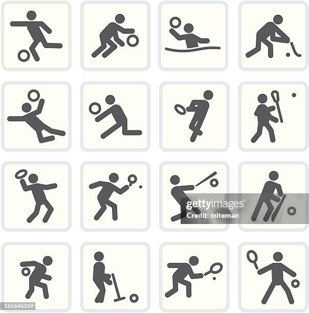 bat & ball sports | raw collection - cricket icon stock illustrations