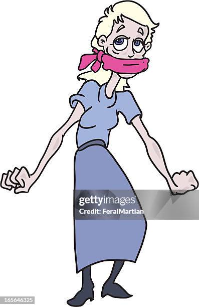 gagged - someone shhhh stock illustrations