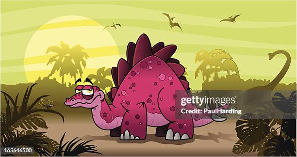 mr stegosaurus - pterodactyl shadow stock illustrations