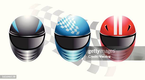 stockillustraties, clipart, cartoons en iconen met racing helmets - helmet