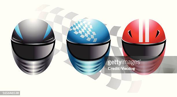 racing helmets - helmet stock illustrations
