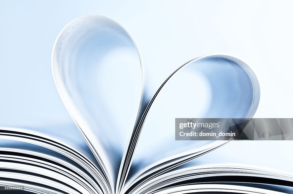 Heart shape inside book