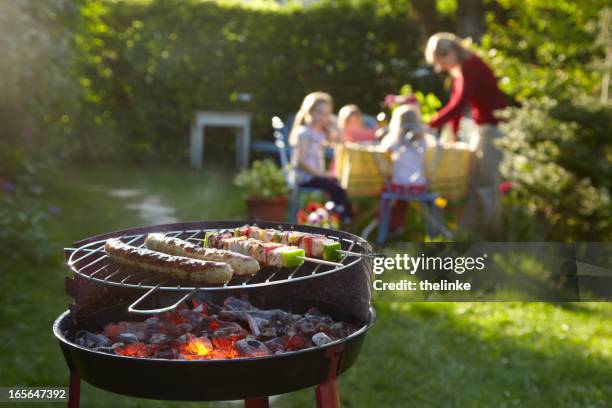 barbecue on a summer evening - brandung bildbanksfoton och bilder