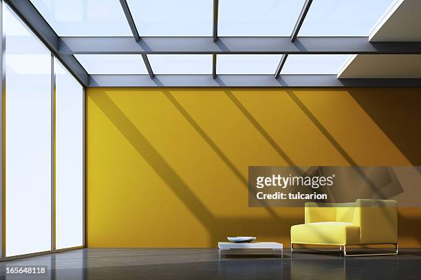 sala minimalista lounge - apartamento de cobertura imagens e fotografias de stock