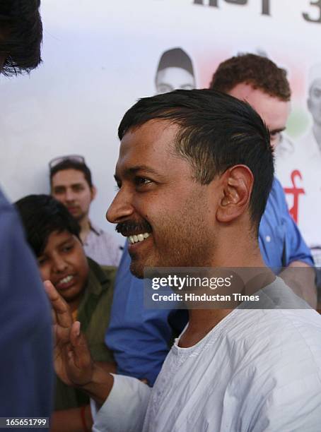 Aam Aadmi Party leader Arvind Kejriwal sitting on fourteenth day of his hunger strike against inflated electricity and water bills at Sunder Nagari...