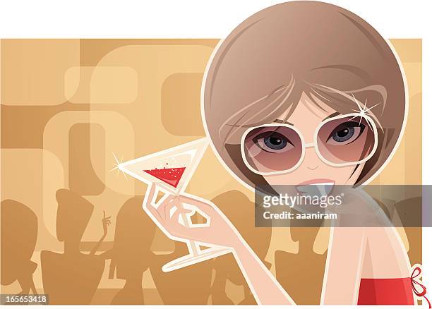 cocktail party - girls night out stock illustrations