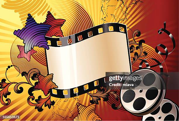 ilustraciones, imágenes clip art, dibujos animados e iconos de stock de película de la industria - bobina cine