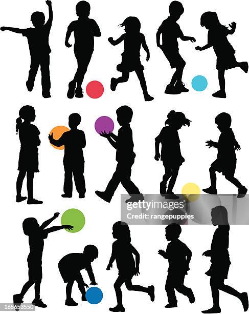 playground kids - active silhouettes stock illustrations