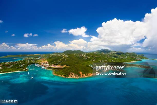 aerial shot of red hook, st. thomas, us virgin islands - virgin islands stock pictures, royalty-free photos & images