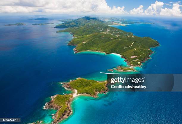 aerial shot of west end, st. thomas, us virgin islands - virgin islands stock pictures, royalty-free photos & images