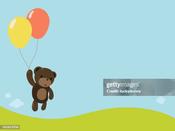 fly away - teddy bear stock illustrations