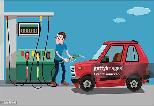 sie sich von benzin - fuel station stock-grafiken, -clipart, -cartoons und -symbole