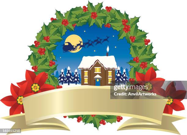 christmas winter scene - christmas star sky stock illustrations