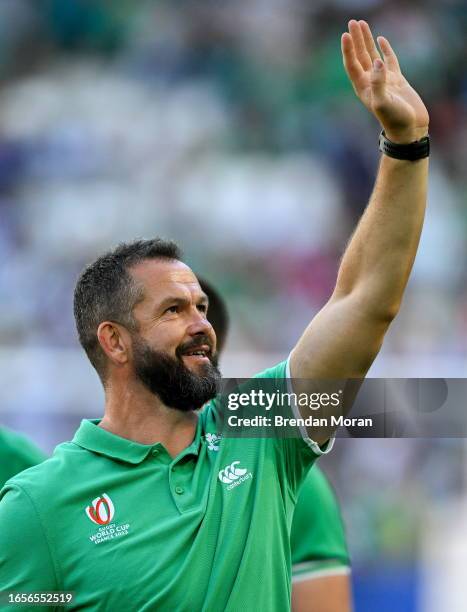 Bordeaux , France - 9 September 2023; Ireland head coach Andy Farrell after the 2023 Rugby World Cup Pool B match between Ireland and Romania at...