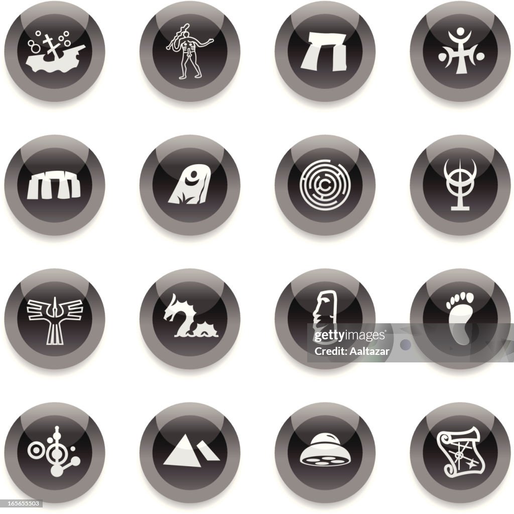 Schwarz Runde Icons-Geheimnisse