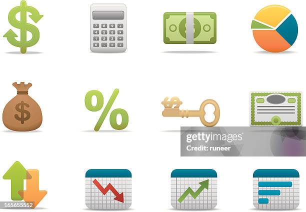 economy & finance icons | premium matte series - profit loss icon stock illustrations