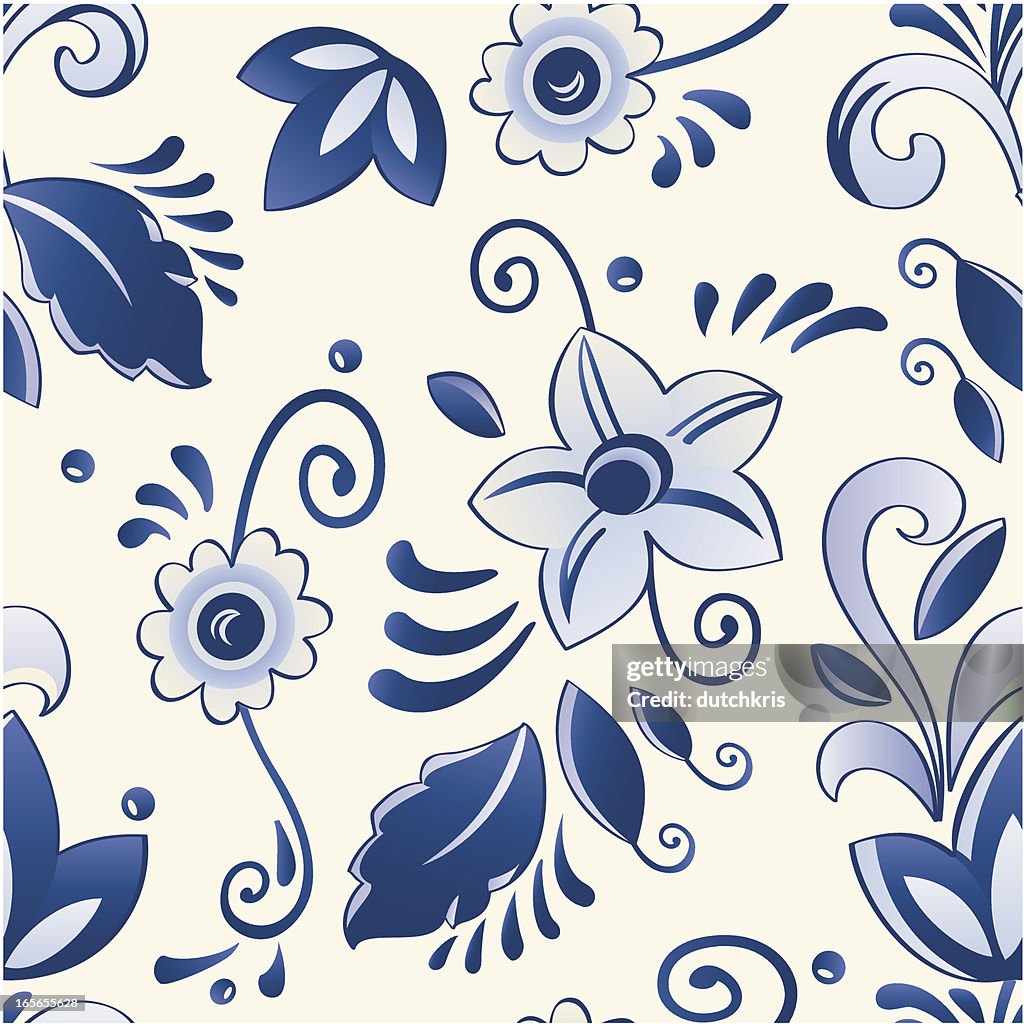Delft blue pattern swatch