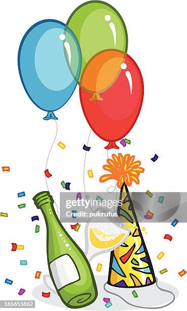 party symbols - surprise birthday party stock illustrations