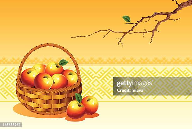 ripe apples - apple picking stock illustrations