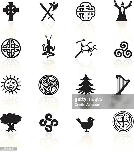 ilustraciones, imágenes clip art, dibujos animados e iconos de stock de negro símbolos-celta - celtic cross