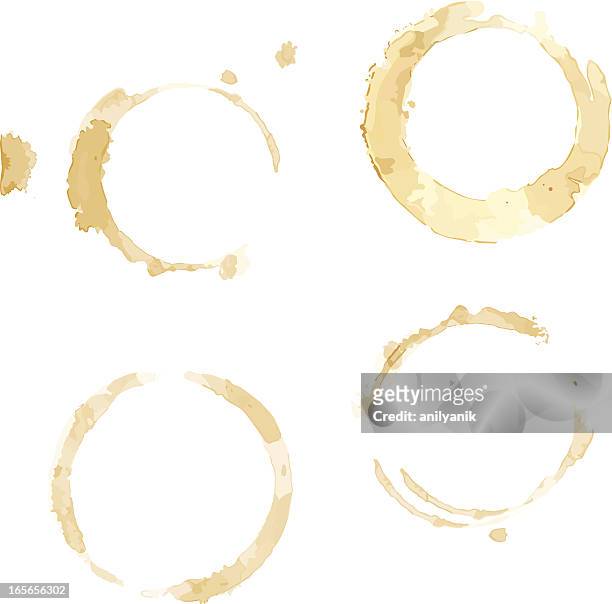 coffee cup stains - stained stock illustrations